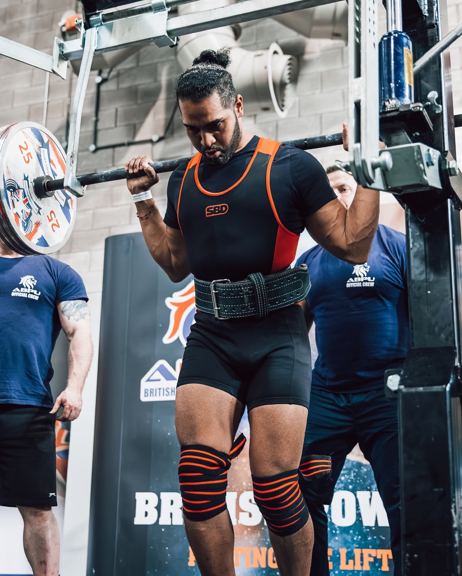 Cameron squatting at British Powerlifting