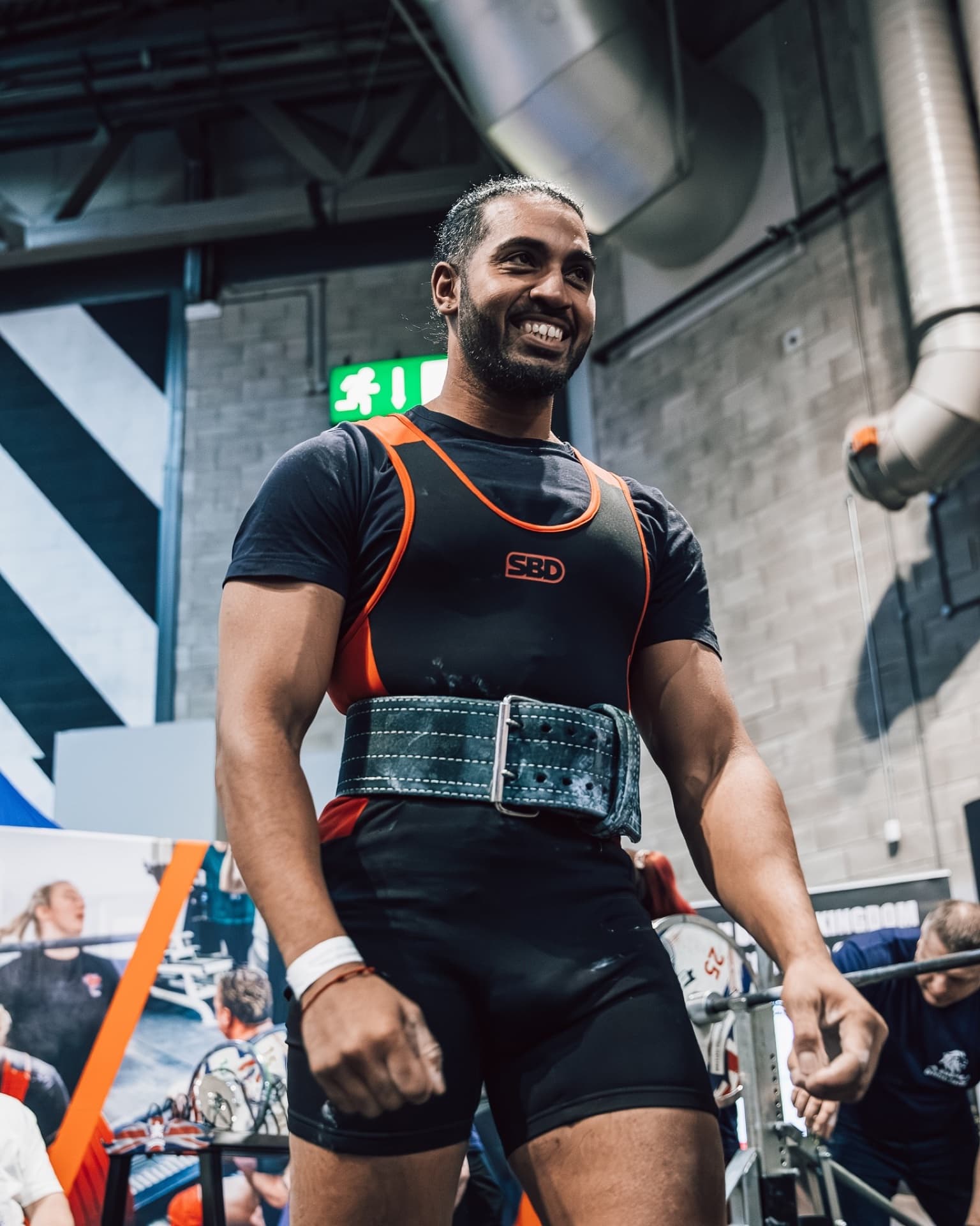 Cameron celebrating after successful lift